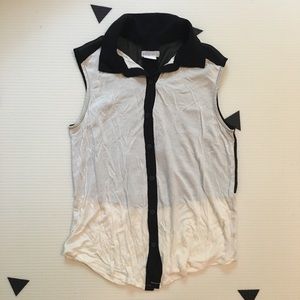 Black and white button up tank